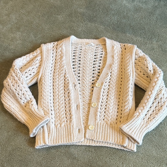 A.L.C. Sweaters - A.L.C. Cream Chunky Cable Knit 100% Merino Wool Cardigan Size XS